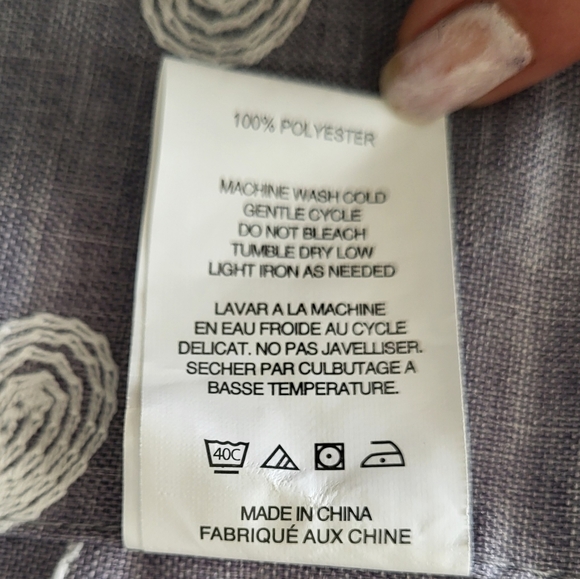 Floral Embroidered Semi Sheer Curtains Faux Linen Grommet Curtain Panels 52 x 95 - Picture 13 of 15